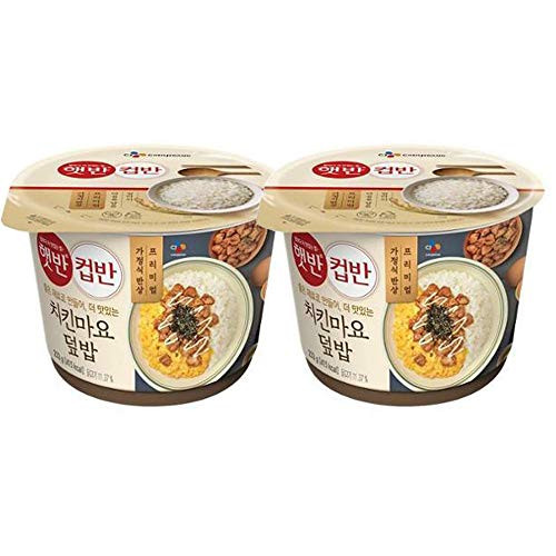 CJ Hetbahn Cupbahn Korean Cooked White Rice with Chicken Mayonnaise 2