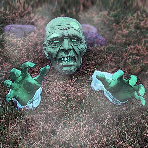 Jamal Halloween Decoration Zombie Face and Arms Best Scrary Graveyard Decor for Holidays Fun