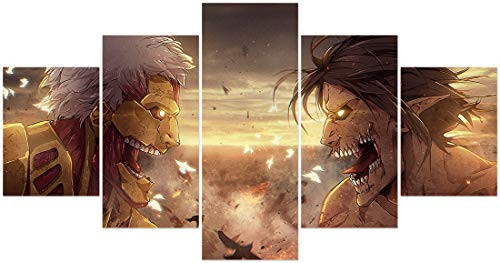 FUNHUA Attack On Titan Poster Canvas Prints Japanese Anime Poster Unframed for Living Room Bedroom