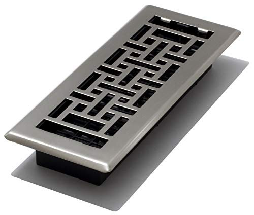 Decor Grates AJH310NKL 3Inch by 10Inch Oriental Floor Register Brushed Nickel