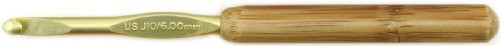 Susan Bates 512Inch Bamboo Handle Silvalume Head Crochet Hook 6mm Light Yellow