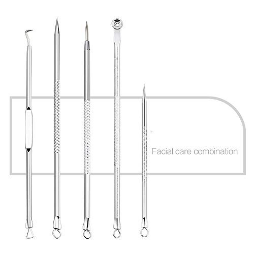 5pcs Blackhead Remover Professional Stainless Comedone Extractor Tool for Whitehead Pimples Acne Blemish