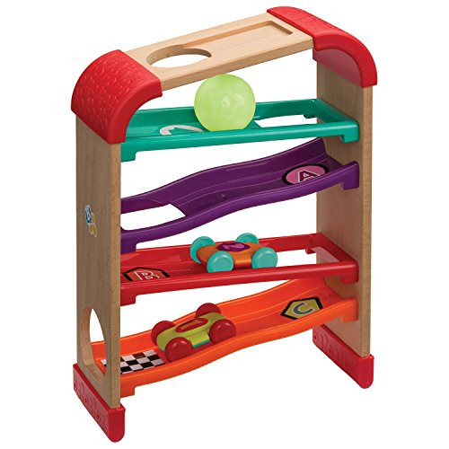 Infantino Bkids Natural Wood Rack Race  Drop Roller