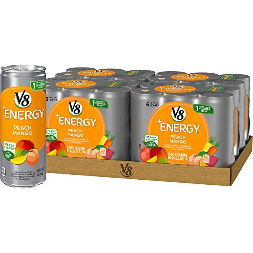 V8 Energy Healthy Energy Drink Natural Energy from Tea Peach Mango 8 Ounce Can 4 Packs of 6 Total of 24 V8 Energy Healthy Energy Drink Natural Energy from Tea Peach Mango 8 Ounce Can 4 Packs of 6 Total of 24