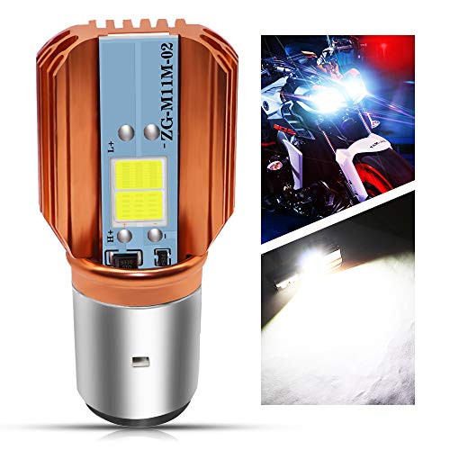 22Watts BA20D H6 LED Motorcycle Headlight Bulb 2xCOB Super Bright 3000LM HiLo Beam LED Lights with Fan Conversion Kit for HondaYamahaKawasakiBMWKTMSuzuki6500K1Pack