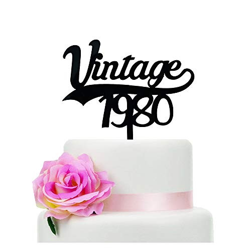 Vintage 1980 Cake Topper 40th Birthday Party 40th Anniversary Reunion Decorations Supplies Vintage 1980 Cake Topper 40th Birthday Party 40th Anniversary Reunion Decorations Supplies