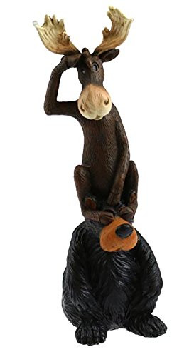 Bear & Moose "On the Lookout", Collectible Sculpture Figure, 9-inch