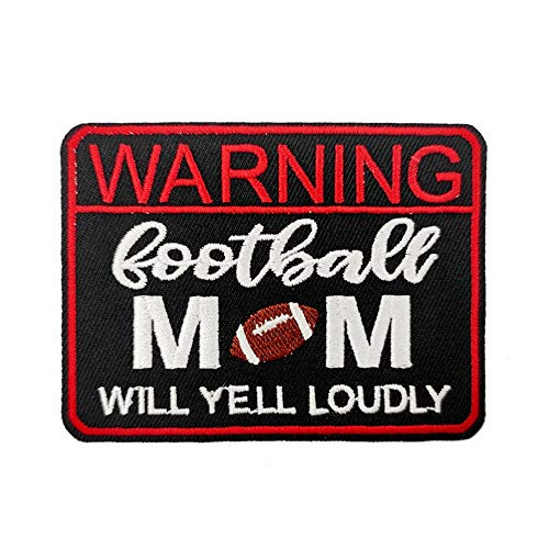 4 Warning Football Mom Will Yell Loudly Embroidered Iron on Patch 4 Warning Football Mom Will Yell Loudly Embroidered Iron on Patch