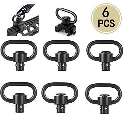 NNA 6PCS QD Sling Swivel QD Quick DetachRelease 125 Heavy Duty Push Button Sling Swivels Black NNA 6PCS QD Sling Swivel QD Quick DetachRelease 125 Heavy Duty Push Button Sling Swivels Black