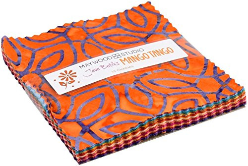 Java Batiks Mango Tango Charm Pack 42 5-inch Squares Maywood Studio