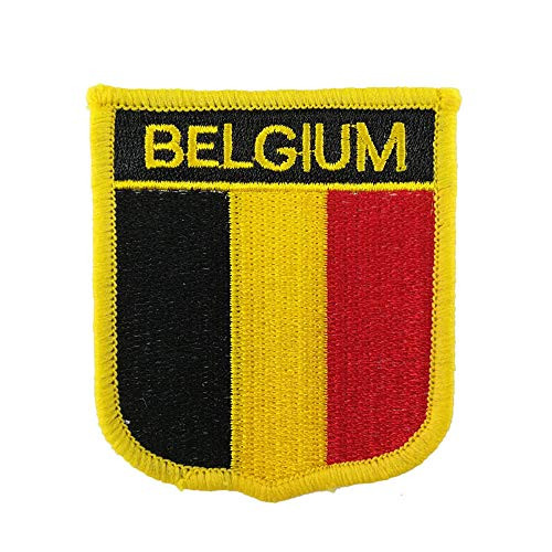 Belgium Belgian National Flag Embroidered Iron on Sew on Patch Badge Belgium Belgian National Flag Embroidered Iron on Sew on Patch Badge