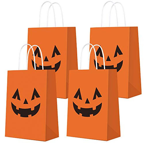 Halloween Pumpkin Gift Bags for Pumpkin Decor Tote Party Favor Goody Candy Gift Bag Trick or Treat Bags for Pumpkin Decorations Party Favors for Kids Adults Halloween Party Decorations  16 PCS