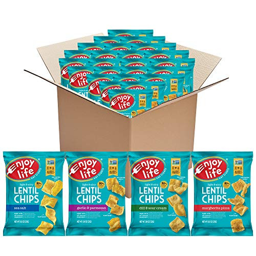 Enjoy Life Lentil Chips Variety Pack Dairy Free Chips Soy Free Nut Free Non GMO Vegan Gluten Free 24 Bags 08 oz