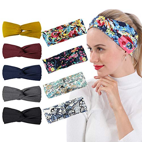 Turban Headbands Headwraps for Women Girls Elastic Womens Boho Headbands Head wrap Twisted Knot Yoga Workout Hairbands Cute Hair Accessories5 solid headbands 4 boho headwraps strip Turban Headbands Headwraps for Women Girls Elastic Womens Boho Headbands Head wrap Twisted Knot Yoga Workout Hairbands Cute Hair Accessories5 solid headbands 4 boho headwraps strip