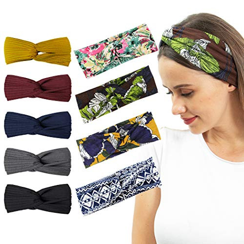 RITOPER Turban Headbands Headwraps for Women Girls Elastic Womens Wide Boho Headbands Head wrap Twisted Knot Yoga Workout Hairbands Cute Hair Accessories5 solid headbands 4 boho headwrapsyellow RITOPER Turban Headbands Headwraps for Women Girls Elastic Womens Wide Boho Headbands Head wrap Twisted Knot Yoga Workout Hairbands Cute Hair Accessories5 solid headbands 4 boho headwrapsyellow
