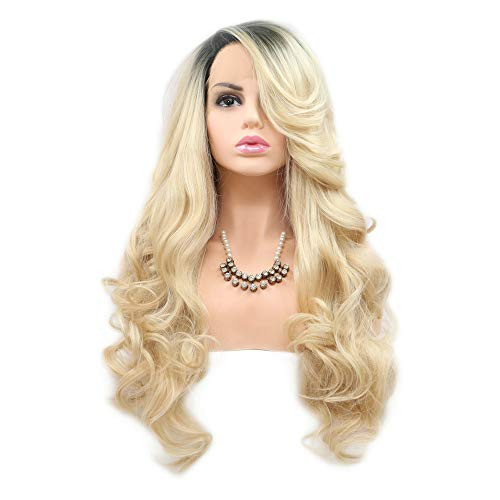 RainaHair Side Part Pastel Wig Ombre Blonde Lace Front Wig Body Wave Synthetic Glueless Wigs Natural Looking Mermaid Holidays Halloween Wig for Women Replacement Wig 24inches RainaHair Side Part Pastel Wig Ombre Blonde Lace Front Wig Body Wave Synthetic Glueless Wigs Natural Looking Mermaid Holidays Halloween Wig for Women Replacement Wig 24inches
