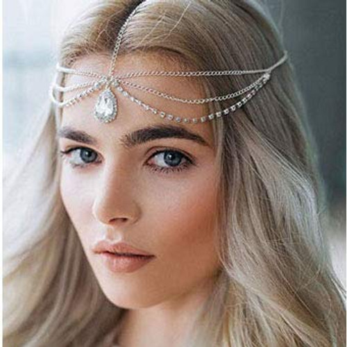 Shegirl Bridal Head Chain Prom Charm Rhinestones Drop Hair Headpiece Silver Crystal Wedding Hair Accessories Jewelry for Bridal and Women Shegirl Bridal Head Chain Prom Charm Rhinestones Drop Hair Headpiece Silver Crystal Wedding Hair Accessories Jewelry for Bridal and Women