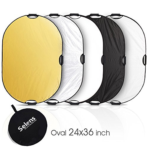 Selens 5-in-1 24x36 inch Oval Reflector with Handle for Photography Photo Studio Lighting & Outdoor Lighting Selens 5-in-1 24x36 inch Oval Reflector with Handle for Photography Photo Studio Lighting & Outdoor Lighting