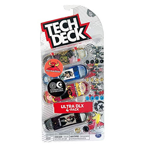 TechDeck Ultra DLX 4 Pack 96mm Fingerboards  2019 Edition Toy Machine Foundation