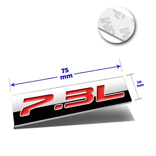 1x 3D Chrome Finish Metal 73L Emblem Alloy Badge Sticker Red Chrome