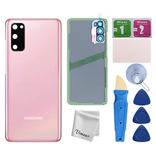 Vimour Back Cover Glass Replacement for Samsung Galaxy S20 G981U All Carriers with PreInstalled Camera Lens All The Adhesive and Professional Repair Tool Kits Cloud Pink