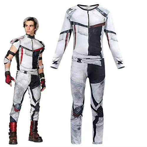 dcsdcsdcsd Descendants 3 Carlos Jumpsuits Onesies Cosplay Costume Halloween Kids Boy Costume L140 White