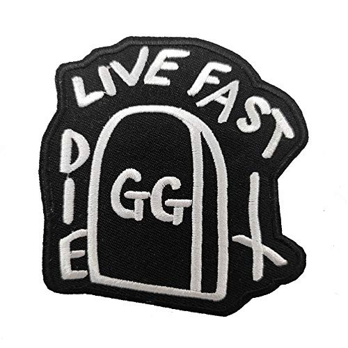 Live Fast Die Fast Embroidered Iron on sew on Patches Badge for Biker Vest 35 inch x 3 inch