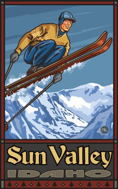 Northwest Art Mall Sun Valley Idaho Ski Jumper Artwork by Paul A Lanquist, 11-Inch by 17-Inch Northwest Art Mall Sun Valley Idaho Ski Jumper Artwork by Paul A Lanquist, 11-Inch by 17-Inch