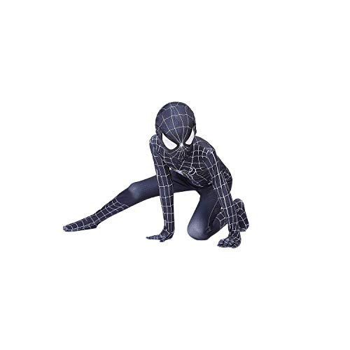 MEET Kids Bodysuit Superhero Costumes Lycra Spandex Halloween Cosplay Costumes XLHeight51~55Inch Black