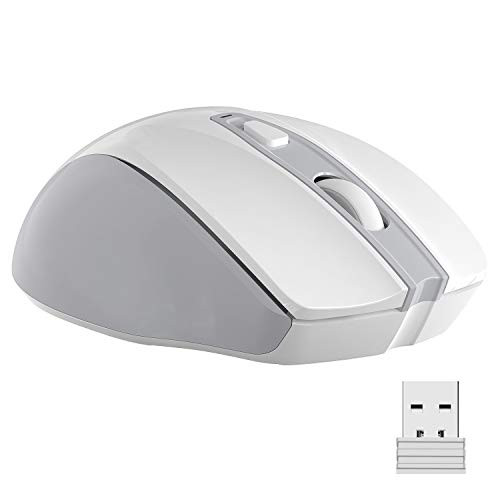 Wireless Mouse 24G Slim Silent Travel Cordless Mouse Optical Mice with USB Receiver for Laptop Computer PC MacBook Chromebook and Notebook White