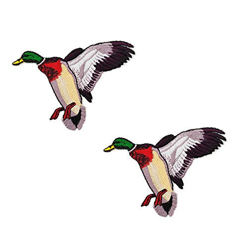 Duck Flying Iron On Patch Mallard Hunting Sport Waterfowl Embroidered Sew On Applique