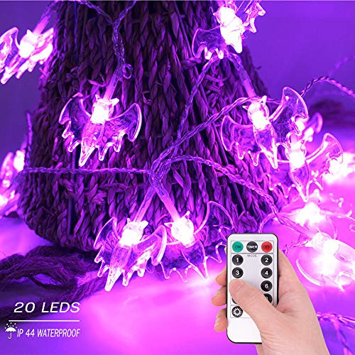 Halloween Bats String Lights 98ft 20 LED Waterproof 8 Modes Battery Operated Halloween Outside Decoration Light Indoor Outdoor Decor for Halloween Party Holiday Christmas Yard DecorationsPurple Halloween Bats String Lights 98ft 20 LED Waterproof 8 Modes Battery Operated Halloween Outside Decoration Light Indoor Outdoor Decor for Halloween Party Holiday Christmas Yard DecorationsPurple