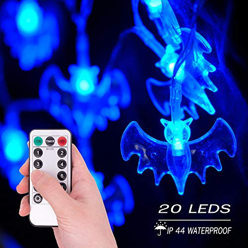 20LED Halloween Bats String Lights 98ft Water Proof Battery Operated Halloween Outside Decoration Light with 8 Modes Indoor Outdoor Decor for Halloween Party Holiday Christmas Decorations Blue 20LED Halloween Bats String Lights 98ft Water Proof Battery Operated Halloween Outside Decoration Light with 8 Modes Indoor Outdoor Decor for Halloween Party Holiday Christmas Decorations Blue