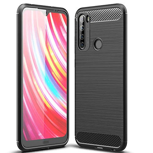 Trihey for Xiaomi Redmi Note 8T CaseCase for Redmi Note 8T AntiFingerprint Shockproof Carbon Fiber Design Flexible Soft TPU Brushed Texture Protective Case for Xiaomi Redmi Note 8t 63 Black