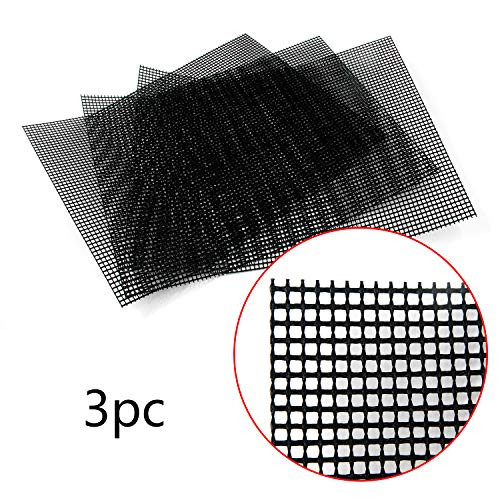 Karcy NonStick BBQ Grill Mesh Mat BBQ Grill Mesh Grill Barbecue Mat Black Teflon Glass Fiber 16x13 LxW Set of 3 Karcy NonStick BBQ Grill Mesh Mat BBQ Grill Mesh Grill Barbecue Mat Black Teflon Glass Fiber 16x13 LxW Set of 3