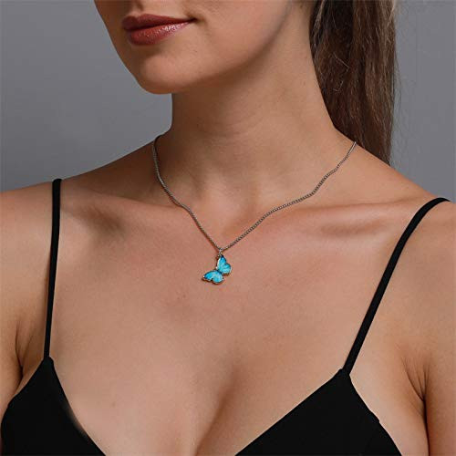 Aluinn Butterfly Choker Necklace Dainty Chain Butterfly Pendant Necklace Simple Cute Necklace Fashion Jewelry for Women Girls Lake Blue
Aluinn Butterfly Choker Necklace Dainty Chain Butterfly Pendant Necklace Simple Cute Necklace Fashion Jewelry for Women Girls Lake Blue