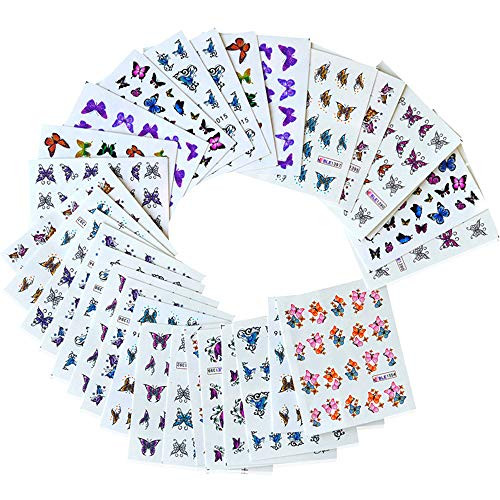 LAKYTION 30 Sheets Butterfly Nail Art Stickers Water Transfer Nail Decals Butterflies for Nails Art Design Butterfly Nail Decals Butterfly Nail Art Foil Sticker Manicure Tips Wraps Nail Art DIY LAKYTION 30 Sheets Butterfly Nail Art Stickers Water Transfer Nail Decals Butterflies for Nails Art Design Butterfly Nail Decals Butterfly Nail Art Foil Sticker Manicure Tips Wraps Nail Art DIY