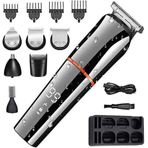 Suttik Beard Trimmers for Men 6 In 1 Hair Grooming Kit Cordless Hair Cutting Clippers Waterproof Rechargeable Mustache Trimmer Body Groomer for Nose Ear Facial Hair Precision with LCD Display Suttik Beard Trimmers for Men 6 In 1 Hair Grooming Kit Cordless Hair Cutting Clippers Waterproof Rechargeable Mustache Trimmer Body Groomer for Nose Ear Facial Hair Precision with LCD Display