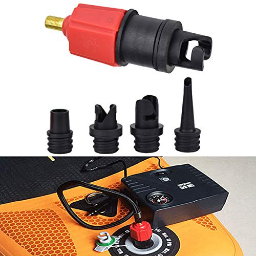5 Pack Inflatable SUP Pump Adaptor Compressor Multifunction SUP Air Valve Converter with 4 Standards Conventional Air Valve Attachment for Inflatable Boat Stand Up Paddle Board Inflatable Bed Etc