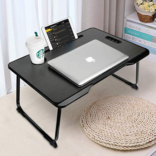 Laptop Desk Foldable Laptop Bed Table Bed Table Desk for Laptop Writing and Eating in Sofa Couch and Bed Black
