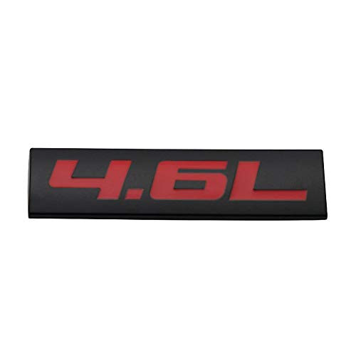 1x 3D Chrome Finish Metal 46L Emblem Alloy Badge Sticker Black Red