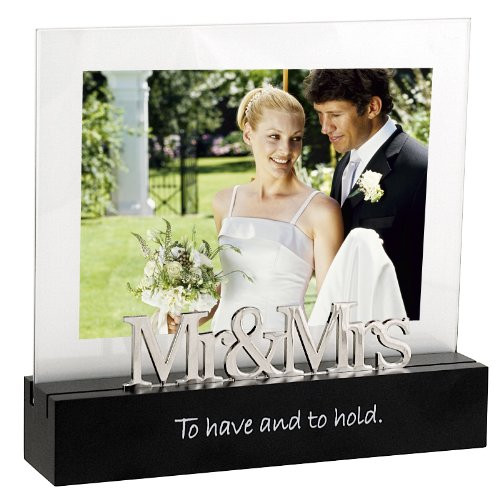 Malden International Designs Celebrated Moments Mr. and Mrs.Black Wood Picture Frame, 5x7, Black