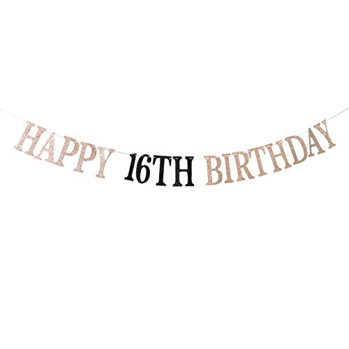 Glitter Happy 16th Birthday Banner Cheers to 16 Years 16th BirthdayAnniversary Party Decorations Glitter Happy 16th Birthday Banner Cheers to 16 Years 16th BirthdayAnniversary Party Decorations