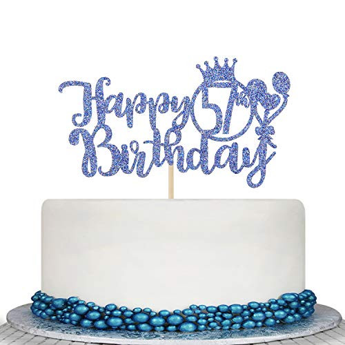Blue Glitter Happy 57th Birthday Cake Topper  Cheers To 57 Years Cake Decor  57th Birthday Party Decorations