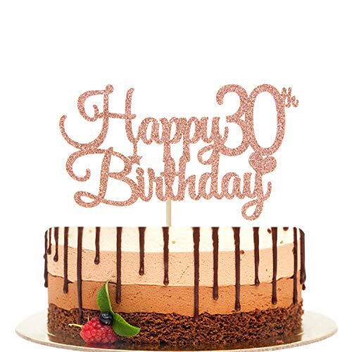 Happy 30th Birthday Rose Gold Glitter Cake Topper Hello 30th Cheers to 30 Years Old 30th AnniversaryBirthday Party Decoration Supplies Happy 30th Birthday Rose Gold Glitter Cake Topper Hello 30th Cheers to 30 Years Old 30th AnniversaryBirthday Party Decoration Supplies