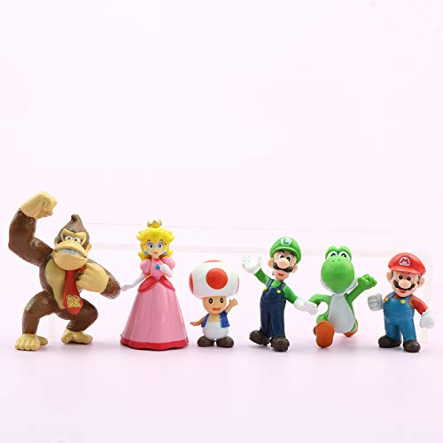6pc the Mario Cake Topper Mario Cupcake Toppers cake decoration for boys birthday party decoration
