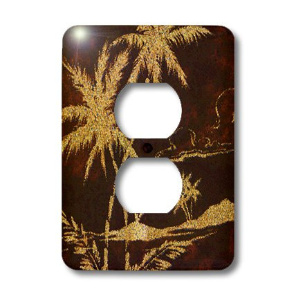 3dRose lsp_35073_6 Brown And Tan Palms Outlet Cover Multicolor