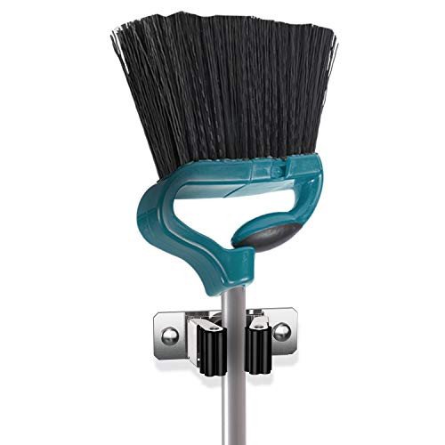 Single Broom Holder Wall Mount  Broom Mop Holder Wall Mounted  Broom Hanger with 1 Unit Clamp for Storage Closet  Broom Organizer Wall Mount  Broom Rack