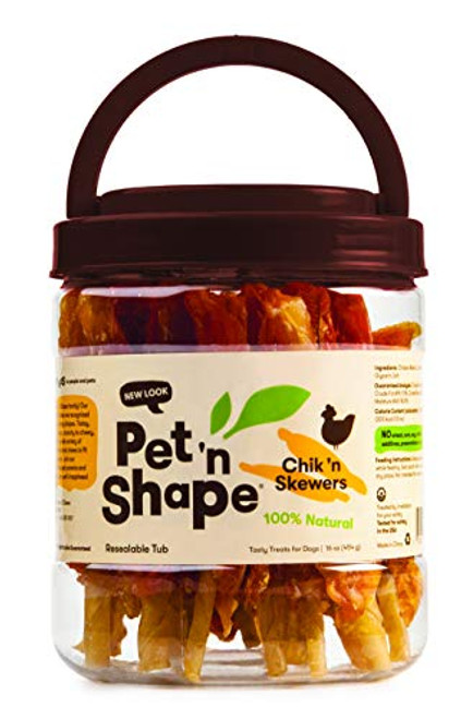 Pet n Shape Chik N Skewers Chicken Wrapped Rawhide All Natural Dog Treats Chicken 1 Lb Pet n Shape Chik N Skewers Chicken Wrapped Rawhide All Natural Dog Treats Chicken 1 Lb