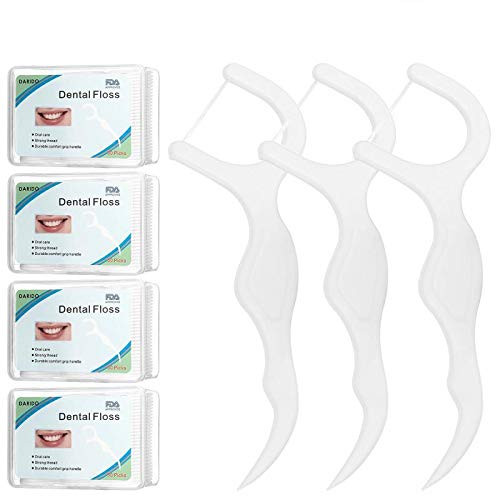 Dental FlossDARIDO Dental Floss Picks 4 Packs with Travel Handy Case 200 Counts Dental Floss Picks
